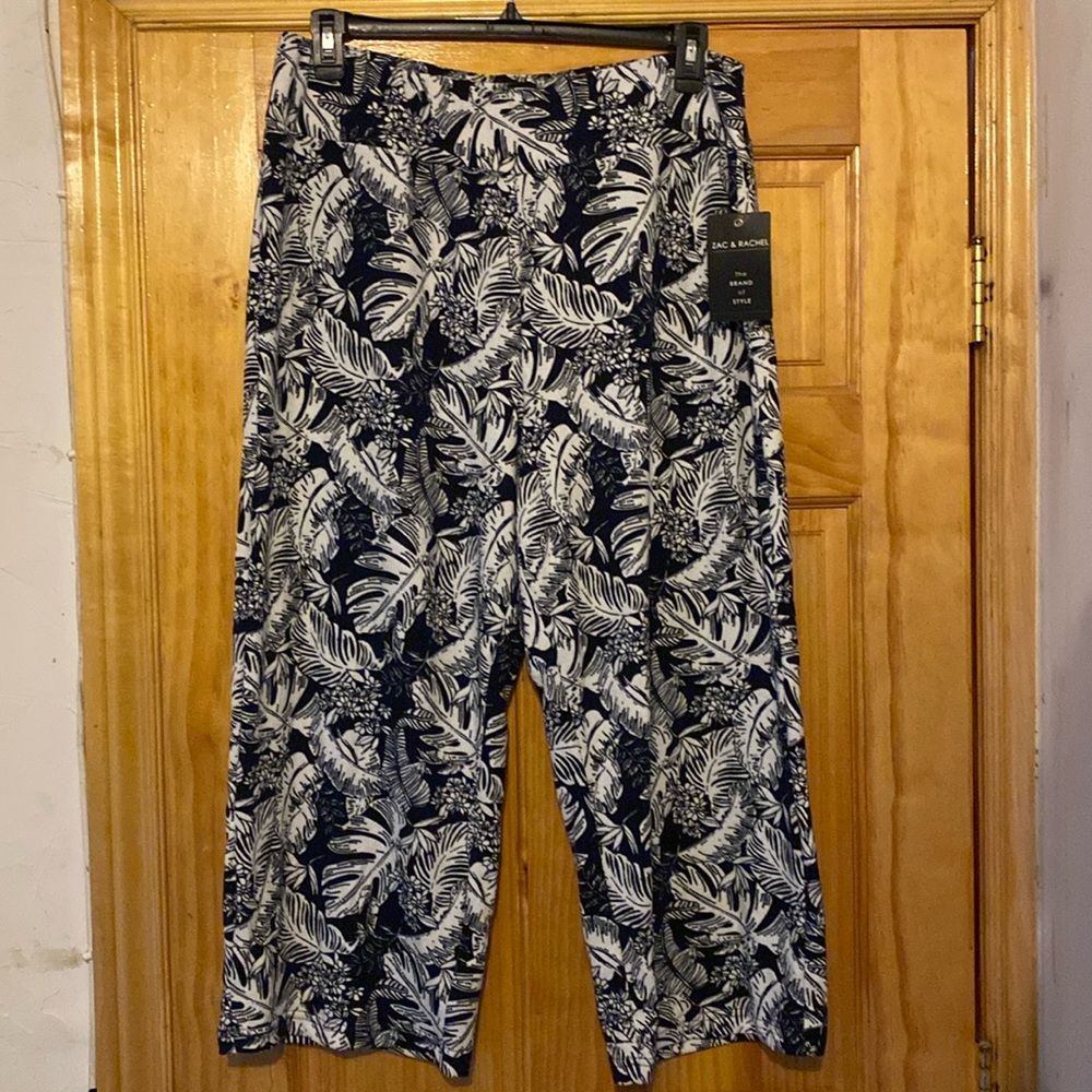 Zac&Rachel Navy White Stretch Pants New With Tags